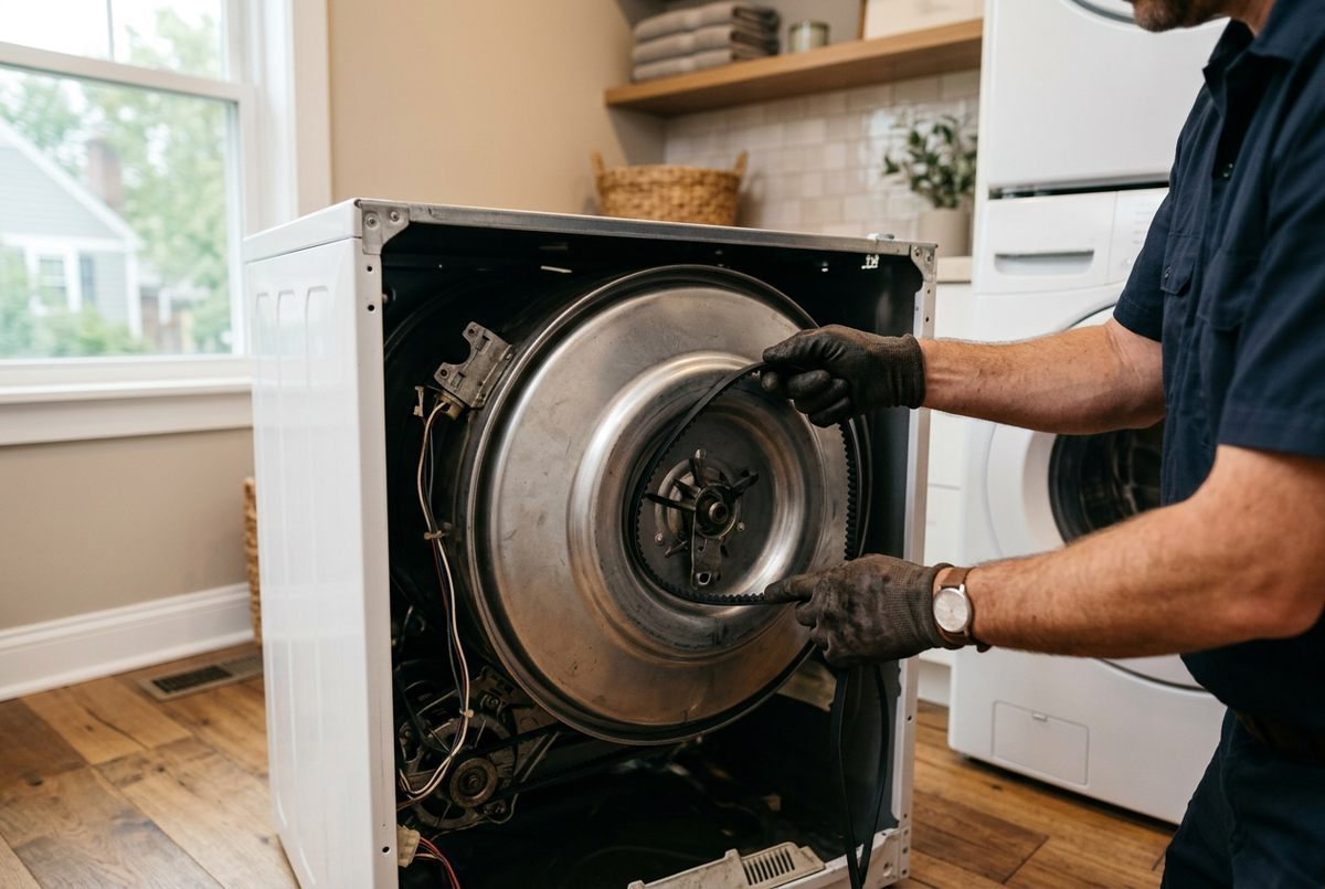 Dryer Repair technician at work
